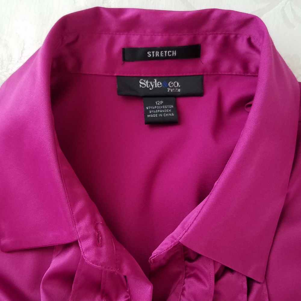 Style & Co. Short Sleeve Ruffle Shirt - Picture 4 of 7